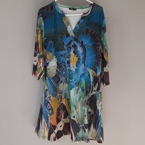 XL floral blue/multi tunic